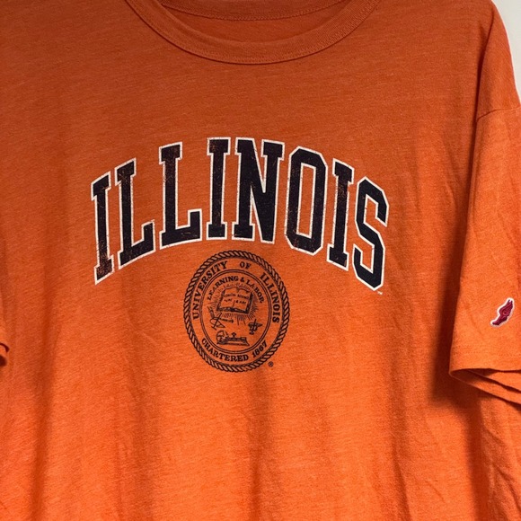 League 91 Other - League91 Illinois Fighting Illini Graphic T-Shirt Mens 2XLOrange NCAA Tri-Blend